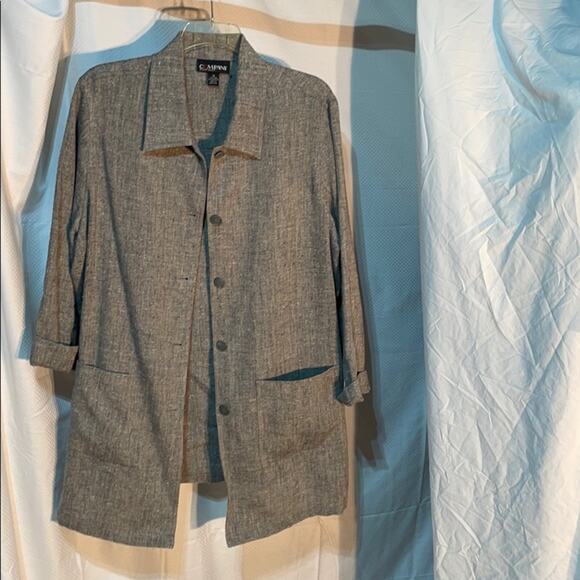 Company Ellen Tracy linen long jacket 1x euc - Picture 1 of 8